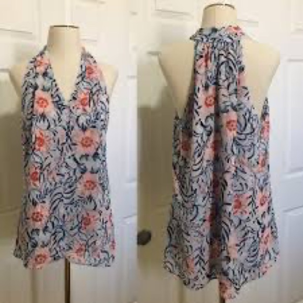 Cabi Stem Hibiscus Print Top